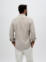 Cămașă din in cu dungi late - imagine 4