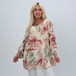 Bluză din voal cu imprimeu floral