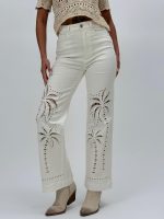 Jeans | Blug drept cu broderie frontală - imagine 3