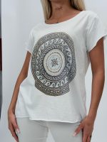 Tricou din bumbac cu model indi - imagine 3