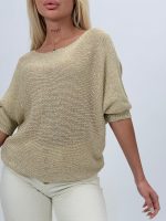 Bluză din tricot cu lurex și fundă - imagine 3