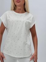 Tricou raglan din bumbac cu ștrasuri - imagine 3