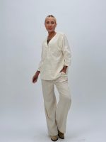 Bluză din bumbac cu broderie și nasturi - imagine 4