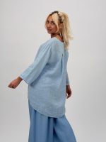 Cămașă din in cu 5 nasturi - imagine 13