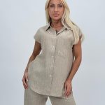 Cămașă din in cu lurex