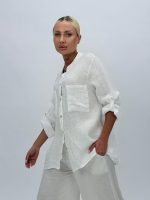 Cămașă din in cu buzunare - imagine 3