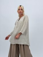 Cămașă din in cu 5 nasturi - imagine 6