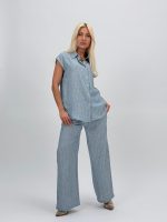 Pantalon din in cu lurex - imagine 6