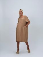 Rochie vaporoasă cu mânecă scurtă și buzunare ascunse - imagine 9