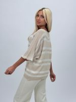 Bluză din tricot perforat cu mânecă 3/4 - imagine 4