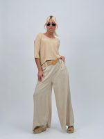 Pantalon din in cu curea - imagine 6