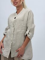 Cămașă din in cu buzunare - imagine 21
