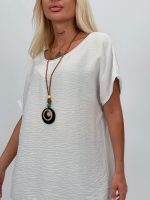 Bluză din bumbac cu colier - imagine 3
