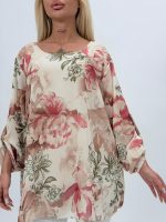 Bluză din voal cu imprimeu floral - imagine 3