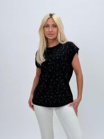 Tricou raglan din bumbac cu ștrasuri - imagine 5
