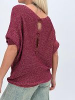 Bluză din tricot cu lurex și nasturi la spate - imagine 26