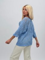 Bluză din tricot cu model romb perforat - imagine 8