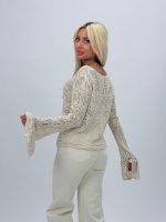 Cardigan din tricot cu adaos de in - imagine 5