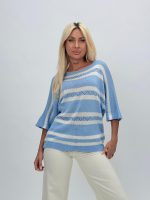 Bluză din tricot perforat cu mânecă 3/4 - imagine 5