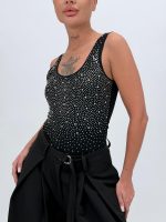 Body negru cu ștrasuri - imagine 3