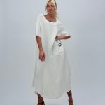 Rochie vaporoasă cu mânecă scurtă