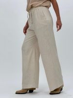 Pantalon din in cu șnur în talie - imagine 3