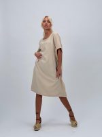 Rochie vaporoasă cu mânecă scurtă și buzunare ascunse - imagine 7