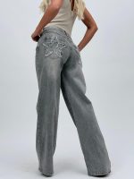 Jeans | Blug gri drept cu model stea la buzunar - imagine 7