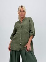 Cămașă din in cu buzunare - imagine 23