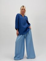 Cămașă din in cu 5 nasturi - imagine 19