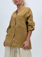 Cămașă din in cu buzunare - imagine 12