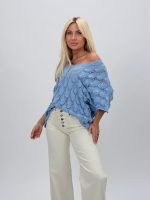 Bluză tricotată din bumbac cu model - imagine 5