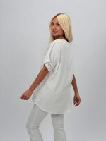 Bluză din in cu model croșetat la mâneci - imagine 4