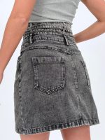 Fustă scurtă din denim gri - imagine 4
