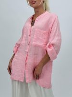 Cămașă din in cu buzunare - imagine 7