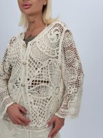 Cardigan croșetat cu butoni aurii - imagine 8