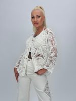 Cardigan croșetat cu butoni aurii