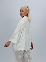 Cămașă din bumbac cu broderie și mânecă 3/4 - imagine 4