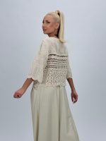 Cardigan scurt cu broderie - imagine 8