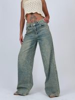 Jeans | Blug wide leg cu ștrasuri - imagine 9