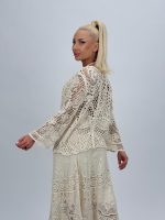 Cardigan croșetat cu butoni aurii - imagine 9