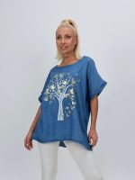 Bluză din lyocell cu imprimeu - imagine 2