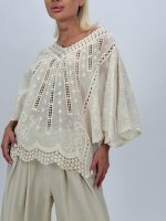 Bluză din bumbac cu broderie - imagine 7