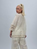 Blazer din bumbac cu broderie - imagine 9