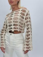 Bluză scurtă croșetată - imagine 7