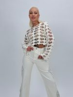 Bluză scurtă croșetată - imagine 2