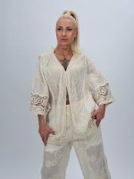 Blazer din bumbac cu broderie - imagine 7