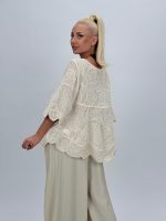 Bluză din bumbac cu broderie și mâneci clopot - imagine 8