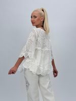 Bluză din bumbac cu broderie și mâneci clopot - imagine 4