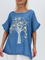 Bluză din lyocell cu imprimeu - imagine 3